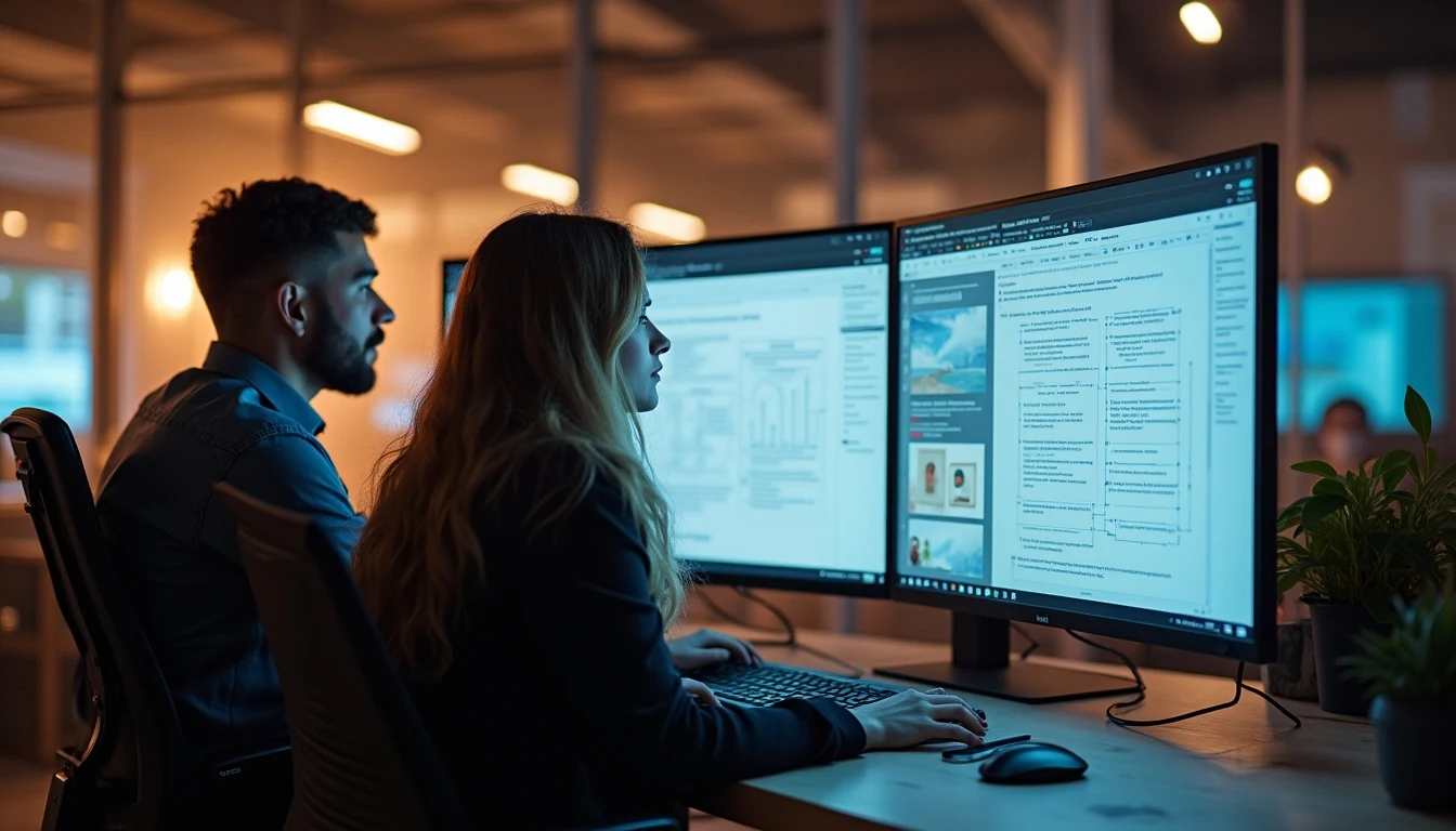 Web tasarım ekibi UI wireframe ve mockup üzerinde çalışıyor