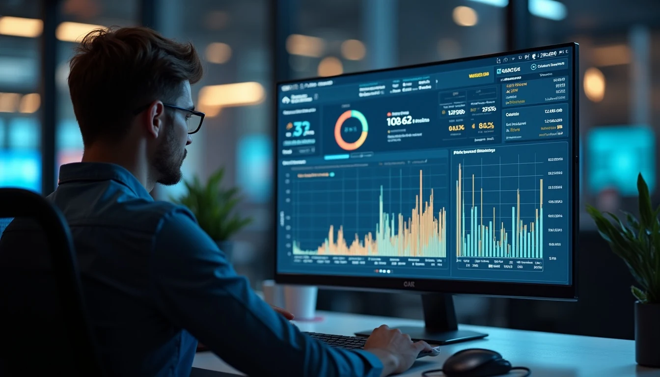 Core Web Vitals optimizasyonu için performans raporu inceleyen uzman