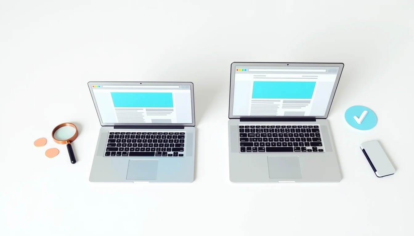 A/B testi kavramı, iki farklı iniş sayfası versiyonunun karşılaştırılması