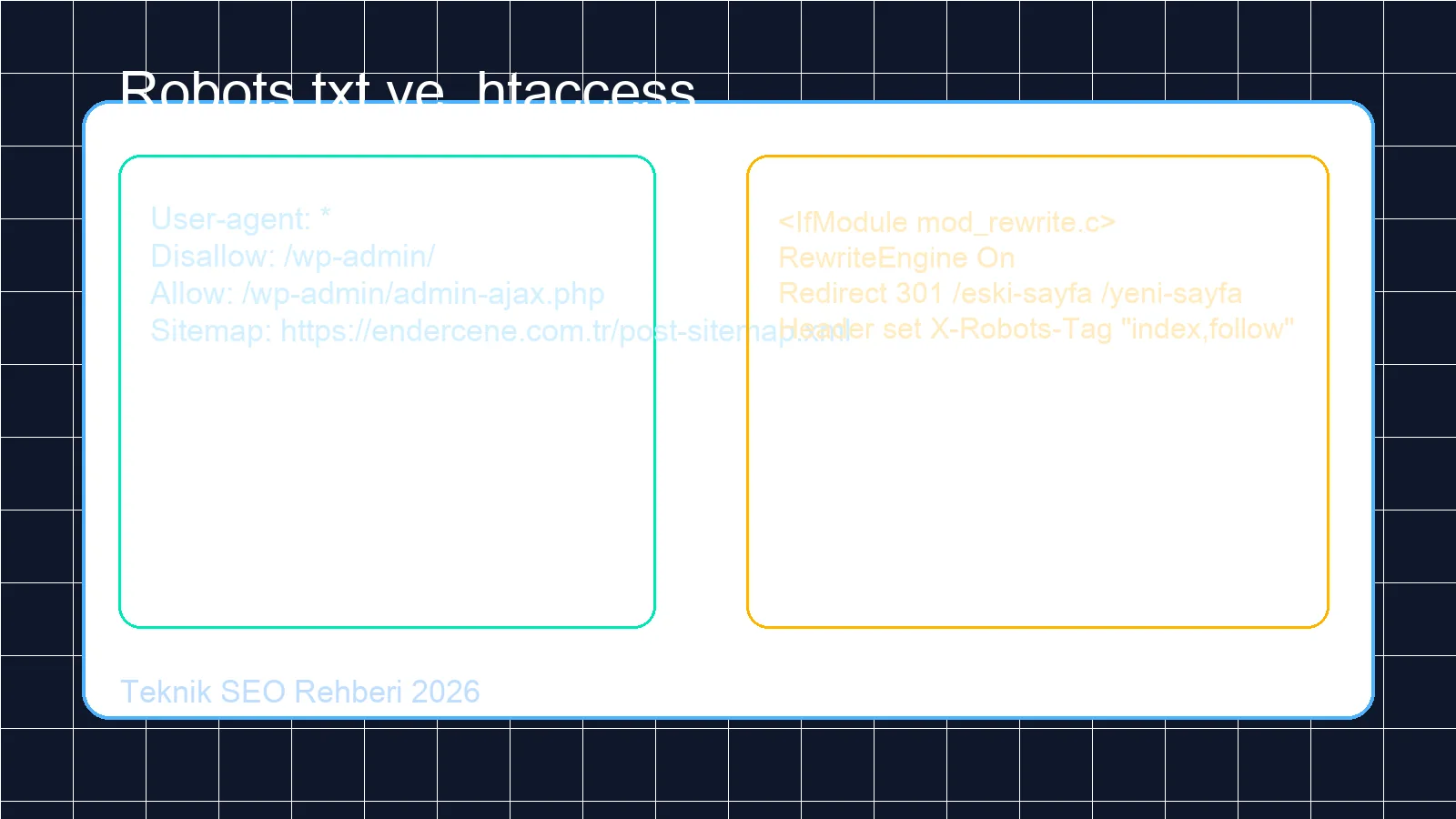 Robots.txt ve .htaccess SEO Optimizasyonu: Teknik Rehber 2026