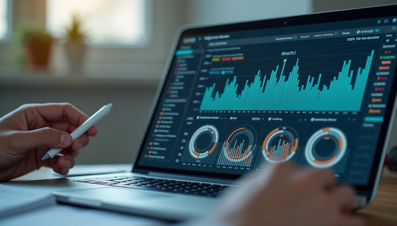 Organik trafik KPI analizi için grafiklerin incelendiği SEO performans ekranı