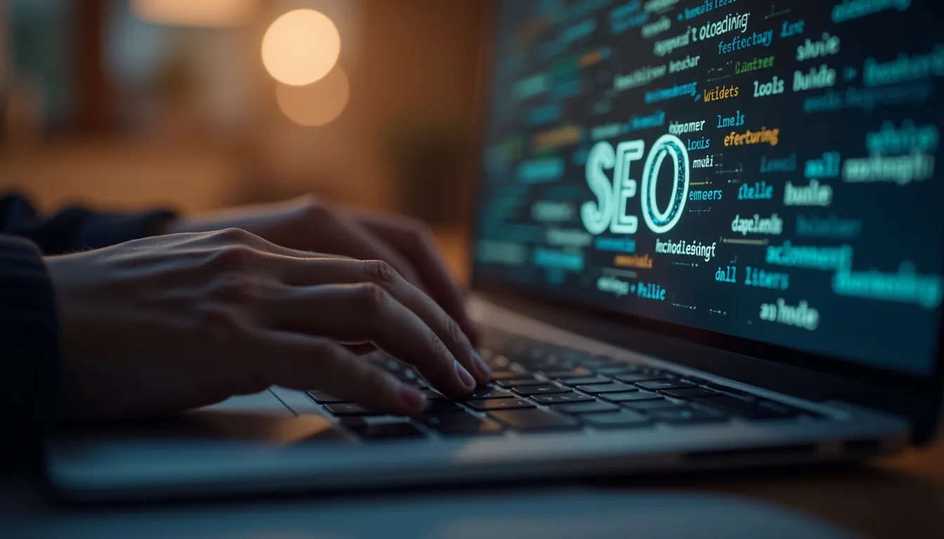 SEO anahtar kelime araştırması laptop ekranı