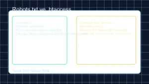 Robots.txt ve .htaccess SEO optimizasyonu teknik görseli